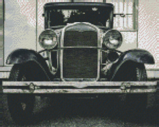 Vintage Car In Black & White Nine [9] Baseplates PixelHobby Mini- mosaic Art Kit